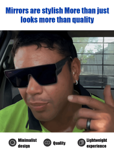 Driving Sunglasses Punk Sunshade One Piece Square Frame Sunglasses Sunscreen Riding Sunglasses