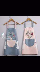 Tạp Dề Hoạ Tiết Thỏ Xinh Chống Thấm Nước Có Lau Tay Tạp Dề Thỏ Cao Cấp