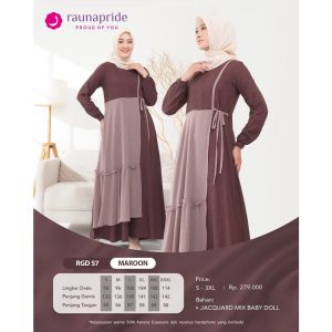RAUNA Gamis Wanita / GD-57 Marun / Fashion Muslim