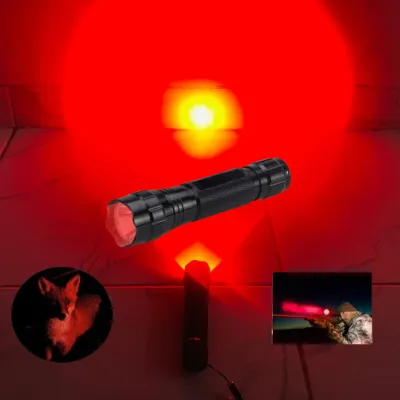 Senter led merah red flashlight