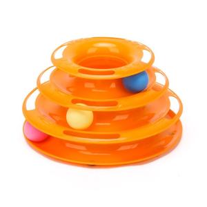 PET Supply High Quality plastic Interactive cat toy 3 layer IQ Training attractive toys color balls Mainan Kucing 3 lapis