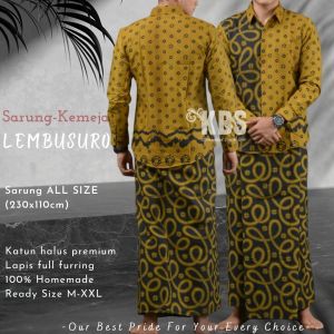 Set Sarung+Kemeja Motif LEMBUSURO Kualitas Premium Bahan Katun Sanforis lapis Furing High Quality