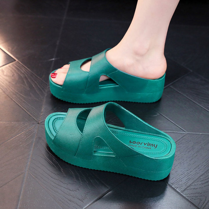 6cm Height Sandals for Women Summer Chunky Platform Rubber Sandals Woman  Wedges Non Slip Beach Slippers Outdoor Slides High Quality Flip Flops