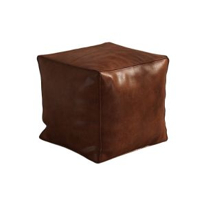 HOUCHU Waterproof Storage Stool Non-Slip Large Capacity PU Leather Ottoman Foot Rest No Fillings Unstuffed Cushion Cover Room