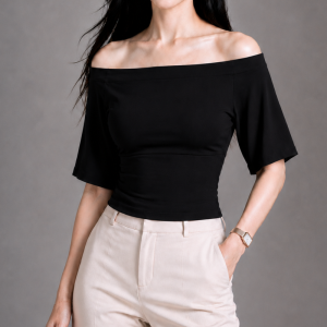 Buy 1 Take 1 KILY Asymmetrical One Shoulder Batwing Sleeve Top Two way Off Shoulder Slim Fit Ruched Casual Blouse
