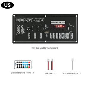 8-12 Inch Speaker AC 220V 12V 24V Digital Bluetooth Stereo Amplifier Board Subwoofer Dual Microphone