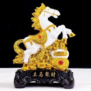 LS Patung Kuda Emas Feng Shui Keberuntungan Usaha || Patung Kuda Emas Feng Shui Simbol Kesuksesan