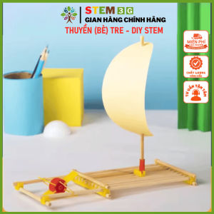 Mô hình thuyền tre bè tre tự làm thuyền buồm thủ công STEM. Đồ chơi khoa học sáng tạo cho trẻ mầm non tiểu học stem3g