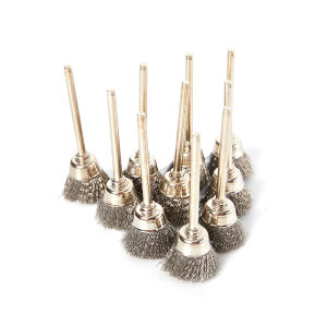 Ginca 10pcs Wire Brushes Metal Rust Removing Steel Wire Wheels Polishing Brushes