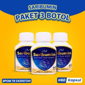 Paket 3 Kapsul Saribumin Ekstrak Ikan Gabus Asli MemBantu Penyembuhan Luka Operasi