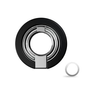 Magnetic Phone Grip With Wireless Charging Multiple Angle 360 Rotating Foldable Design Secure Holder For Mobile Device