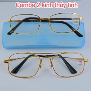 Combo 2 chiếc kính lão cổ điển tròng kính thuỷ tinh đủ số từ 0.5-4.0 độ