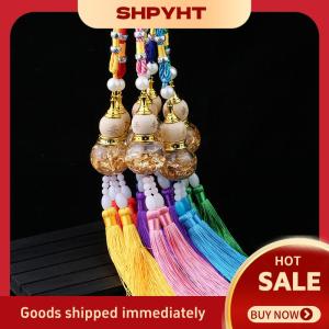 SHPYHT Xe chai thủy tinh bầu Mặt dây chuyền vàng lá dưới đôi Spike bầu Mặt dây chuyền phụ kiện nội thất xe hơi Mặt dây chuyền mặt dây chuyền