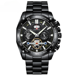 ELF TRIBE Calendar Watch for Men Steel Strap Waterproof Wristwatches Luminous Quartz Watches Tourbillon Watches