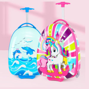 16 Inch Cartoon Cute Childrens Girl Carry-on Small Travel Cabin PC Suitcases With Transparent Wheels Kids Trolley Rolling Luggage Bag Check-in Case For Boy Free Shipping