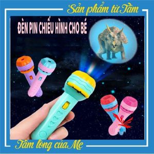 (1 TẶNG 1 - FREE SHIP) Đèn Pin Chiếu Hình 3D Sắc Nét Cho Bé Với 3 Thẻ Chủ Đề Tương Ứng Với 80 Hình Khác Nhau Thông Minh Cho Trẻ