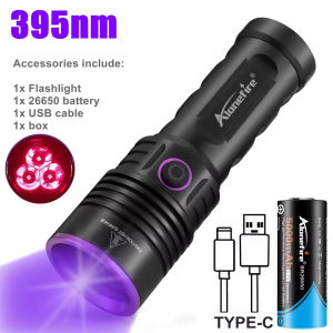 Alonefire SV53 60W High power 365nm UV Flashlight Blacklight Rechargeable Curing Cat Dog Stain Marker Ore Money Scorpion fluorescent Check Lamp