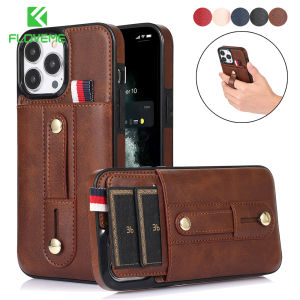 FLOVEME Leather Wallet Phone Case For iPhone 13 12 11 Pro Max 13 12 Mini XS Max XR X 8 7 Plus SE 2020 Stand Holder Card Slots Phone Bags Cover