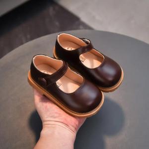 SHUNAICHI 2024 Spring Autumn School Shoes for Girls Classic Black Beige Brown Mary Jane Shoes Kids Leather Cute Princess Shoes Girl E06232