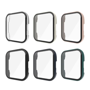 Smartwatch Frame Housing Tempered Glass Film Cover Compatible for Watch 3 Active Screen BumperShell Protector-Shockproof