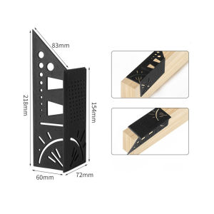 Multi-functional 45/90 Degree Angle Ruler ABS Woodworking Square Size Measure Ruler