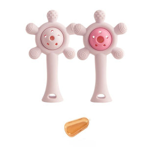 DIGREPAIR ยางกัดเด็ก Teethers ยางกัดเด็ก/สั่น/ด้ามจับ 3-in-1 ยางกัด เอาใจชิงช้าสวรรค์ สามารถฆ่าเชื้อได้หลายวิธี หมากฝรั่งเด็ก วัสดุความปลอดภัย คุณแม่มั่นใจ