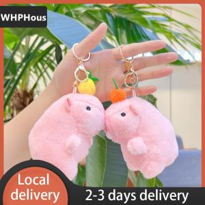 [COD] WHPHous Ship within 24 hours Cute Cartoon Capybara Plush Keychain Creative Fashion Fluffty Toy Kawaii Doll Car Keyring Backpack Decoration Accessories Gifts
