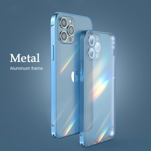 ZUZG Ốp Chống Sốc Kim Loại Hợp Kim Nhôm Cho iPhone 13 12 Pro Max Ốp Lưng Mỏng Mờ Bảo Vệ Toàn Thân Máy Ảnh Không Dấu Vân Tay
