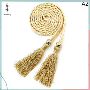 🔥ส่วนลด 10 บาท สำหรับการซื้อ 1 ชิ้น🔥ราคาถูก สายรัดเอวสำหรับผู้หญิงสายรัดเอวแบบบางแต่งพู่สายรัดเอวแบบผูกเชือกเข็มขัดรัดเอวแบบถักหลากสี