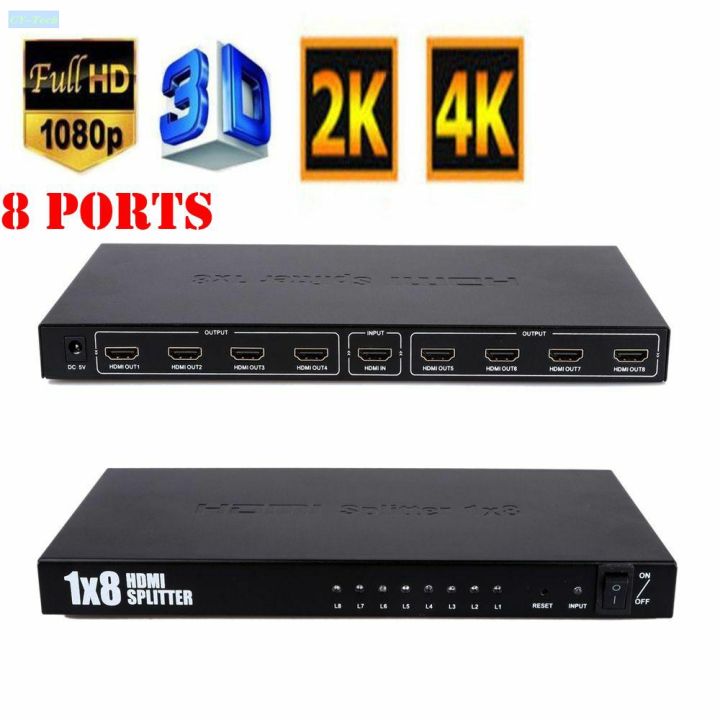 【cyt】1 X 8 Hdmi Splitter Zamo 1x8 Powered 1080p V1 4 Certified Hdmi