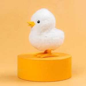 NEXTYOO Jumping Chicken Duck Yellow Jumping Chicken Clockwork Toy Simulation Plush Kids Toy Gift Cartoon Interactive Toy For Kids 2 To 4 Years