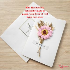 Dried Flowers Gift Card - Greeting Cards for Teachers Day Birthday Thank You Wishes Farewell Wedding Anniversary