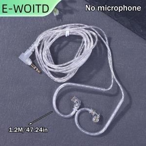 【E-WOITD】 3.5มม. 2PIN แบบมีสายหูฟังแบบมีสายหูฟัง KZ ชุบเงินสายอัพเกรดพร้อมไมโครโฟน KZ