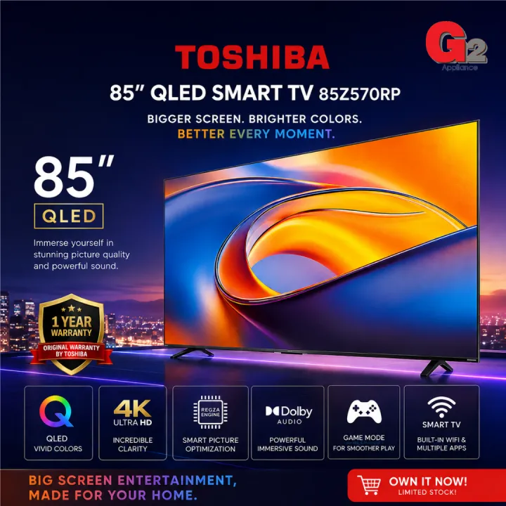 TOSHIBA 85" 144HZ QLED SMART TV - 85Z570RP