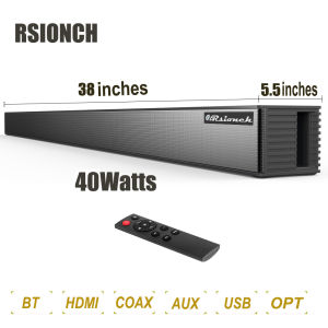 Rsionch 38 inches sound bar karaoke bluetooth speaker with wireless microphone videoke home theater sound system with subwoofer speaker bass 40 watts powerful sub woofer super bass speaker