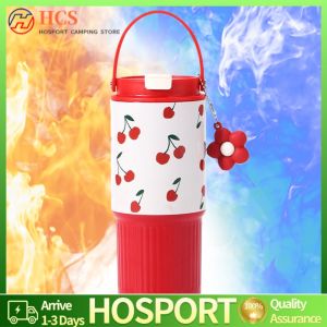 【HCS】 Hand-Held Water Cup 316 Stainless Steel Simple Straw Insulated Cup Large Capacity Portable Car Water Bottle for Coffee Tea Hot Coco