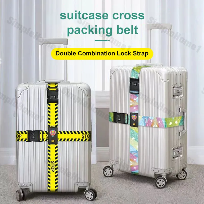 Travel Adjustable Luggage Strap Cross Belt Suitcase Nylon Digits