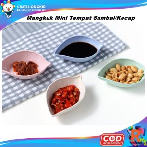 MANGKUK JERAMI BENTUK DAUN TEMPAT SAMBAL SAOS KECAP MINI SOUVENIR