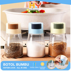 HOMYNEST Botol Penyimpan Bumbu Dapur  Dispenser Bumbu Botol Garam Lada Gula One Push Otomatis