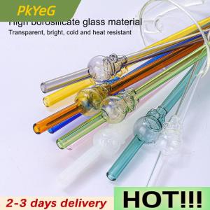 PkYeG 1Pcs Doraemon Glass Straw Transparent Color Cartoon Shaped Straw Environmental Protection And Heat Resistance