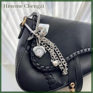 Hmeme Original Heart Watch Clock Pendant Keychain Niche Design Keyring Bag Pendant Charms Backpack Decoration