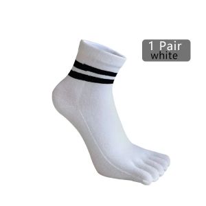 1/5 Pairs Five Finger Socks Women Girl Striped Cotton Solid Sweat-Absorbing Soft Endurable Toe Short Socks Student 4 Seasons2026