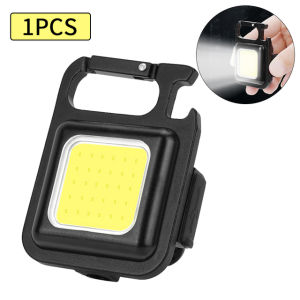 【Ann-Car】1PC Mini LED Flashlight Work Light Portable Pocket Flashlight Keychains USB Rechargeable for Outdoor Camping Small Light Corkscrew