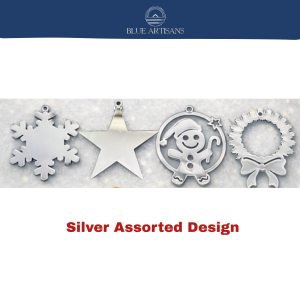 Adhesive Acrylic Christmas Ornaments Silver and Gold Snowflake Star Santa Wreath with Bows