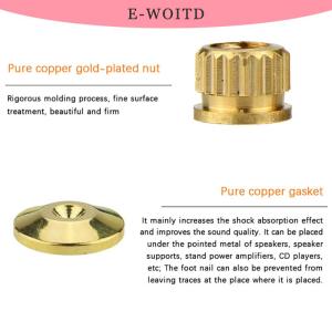 TENXI3 1 bộ đinh loa cho chân Loa Hi-Fi Chân loa bằng đồng Chân loa hấp thụ sốc chân đồng