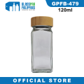 Glasspak 120ml Glass Condiment Jar Brown Lid Empty Food Spice Seasoning Storage Container Jar Salt Dispenser Pepper Bottle Sugar Container Condiment Jar Kitchen Seasoning Storage. 