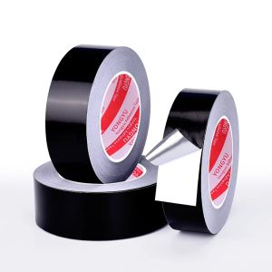 1Roll Black Aluminum Foil Tape Self Adhesive Strong Sticky Tape Air Conditioner Pipe Wrapping Anti-static Black Aluminum Foil Tape