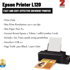 COD Printer Epson L120 - Print Only Inktank - L series Printer Epson L121 ( Print Only) GARANSI RESMI EPSON 2TAHUN