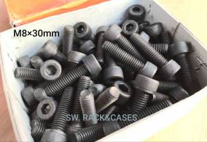 น็อตตัวผู้หกเหลี่ยมหัวจมดำเบอร์ 12 #M8x30mm เกลียวตลอด 1.25mm Grade:12.9 Black Oxide น็อตหัวจมดำหกเหลี่ยม เกรดแข็ง 12.9 ยี่ห้อ BSF แข็งไแรงด้มารตฐานน็อตไทย