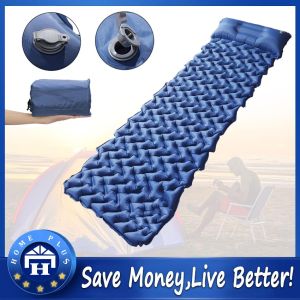 【Local delivery】 Inflatable Sleeping Pad Portable Lightweight Camping Mattress Moisture-proof Air Mattress Camping Mat Travel Nylon TPU Air-Camping-Mat-2202-Darkblue